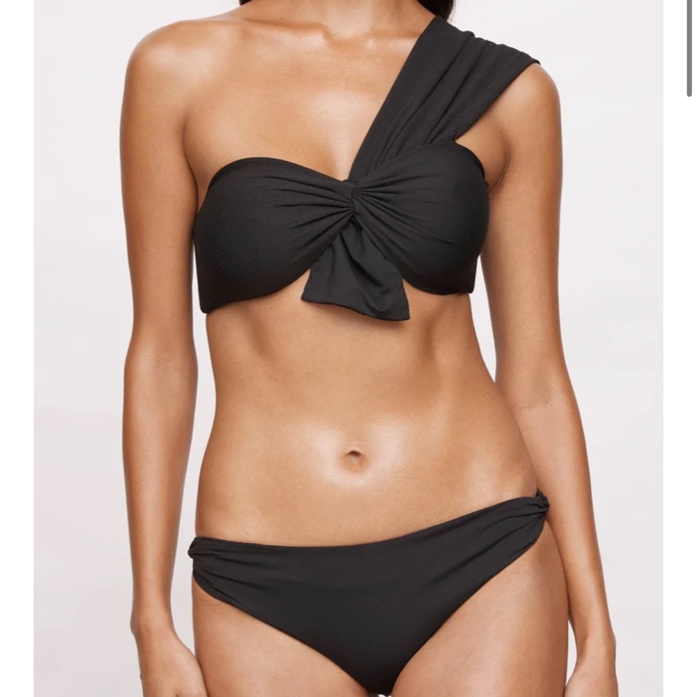 Marysia black one shoulder swim top!